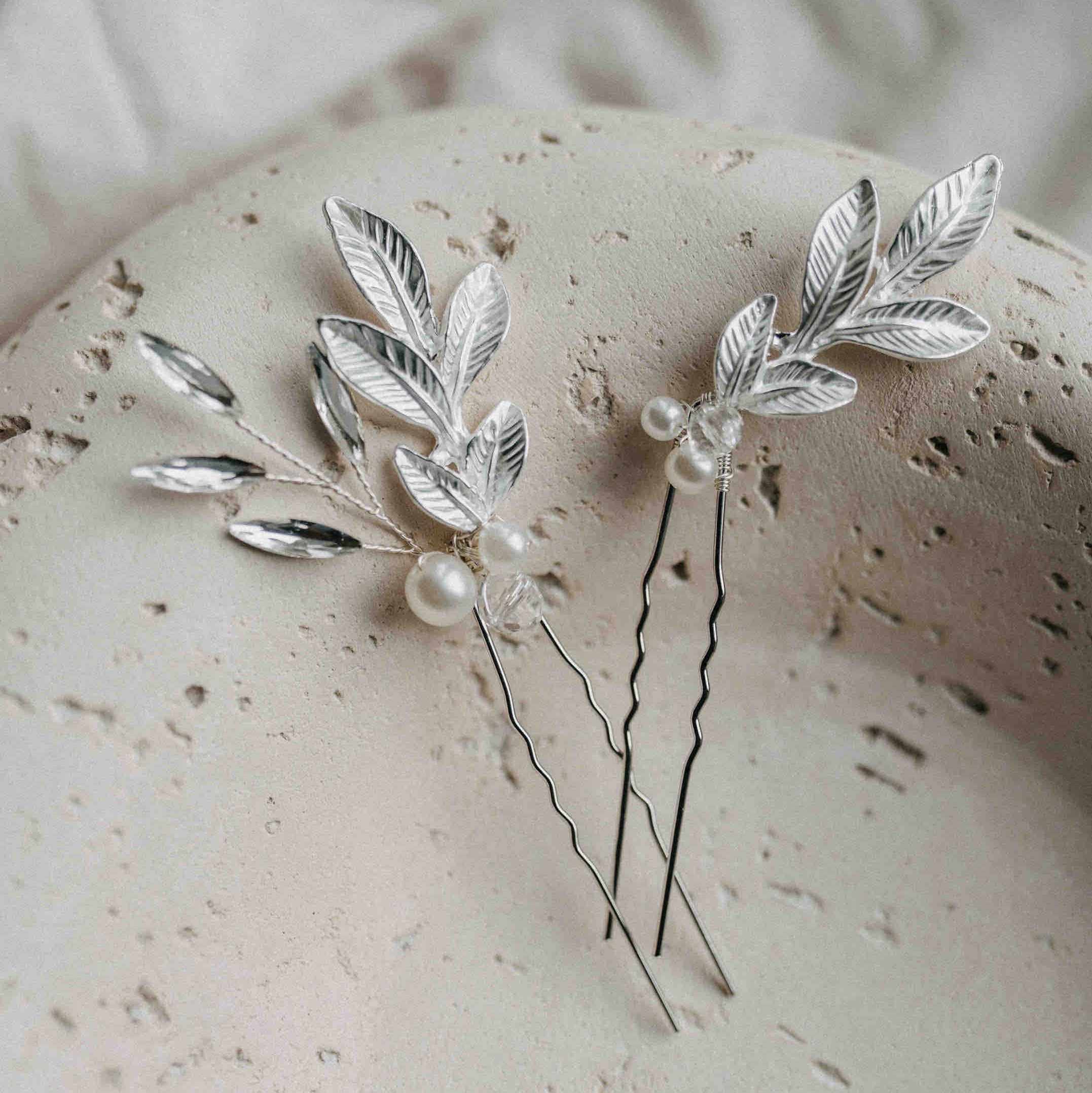 Haarnadeln Braut mit Blätter (2 Stück)