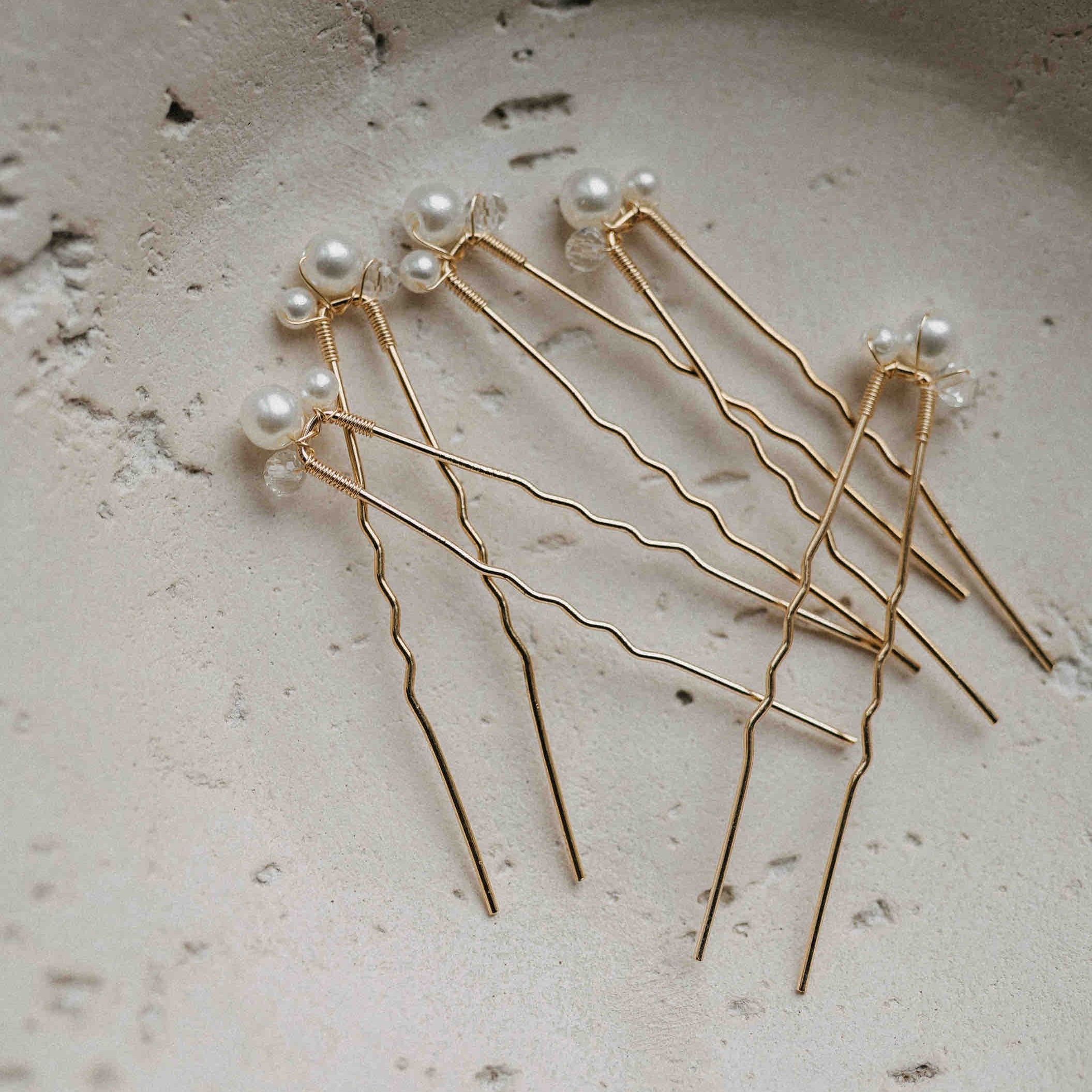 Haarnadeln mit Perlen (5 Stück)