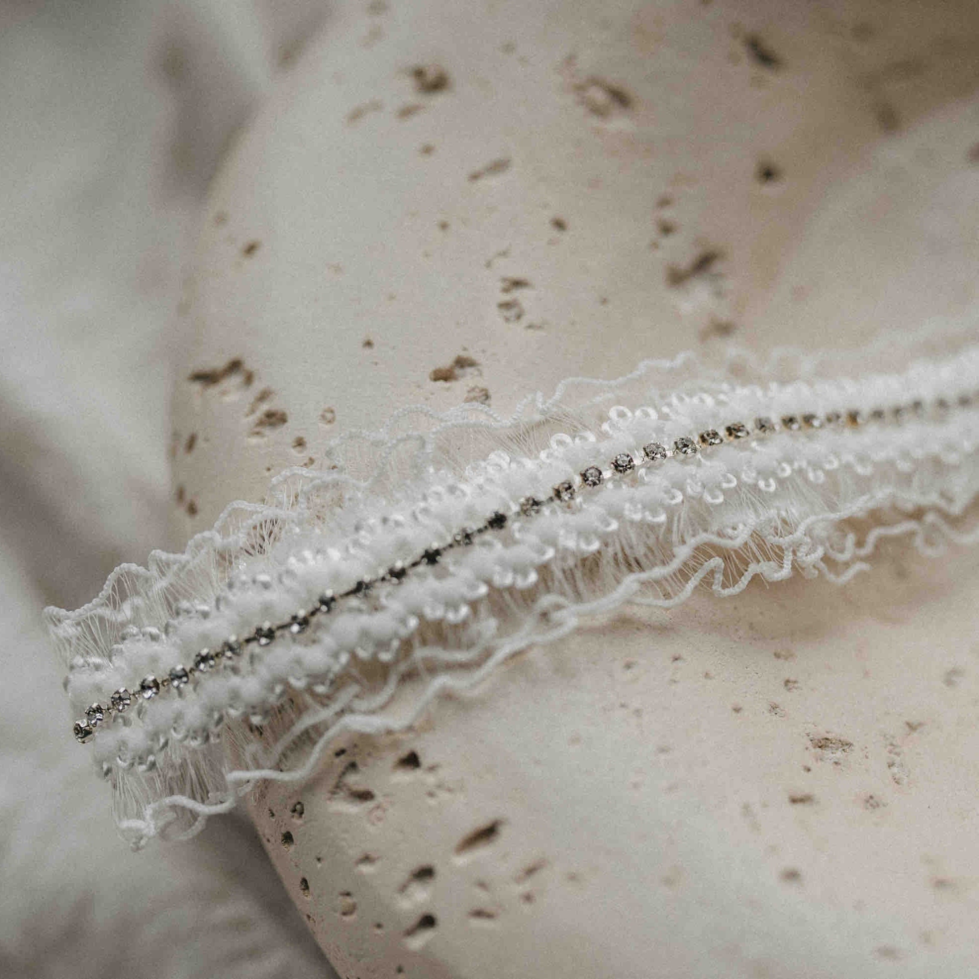 Strumpfband Hochzeit Vintage mit Strasssteinen