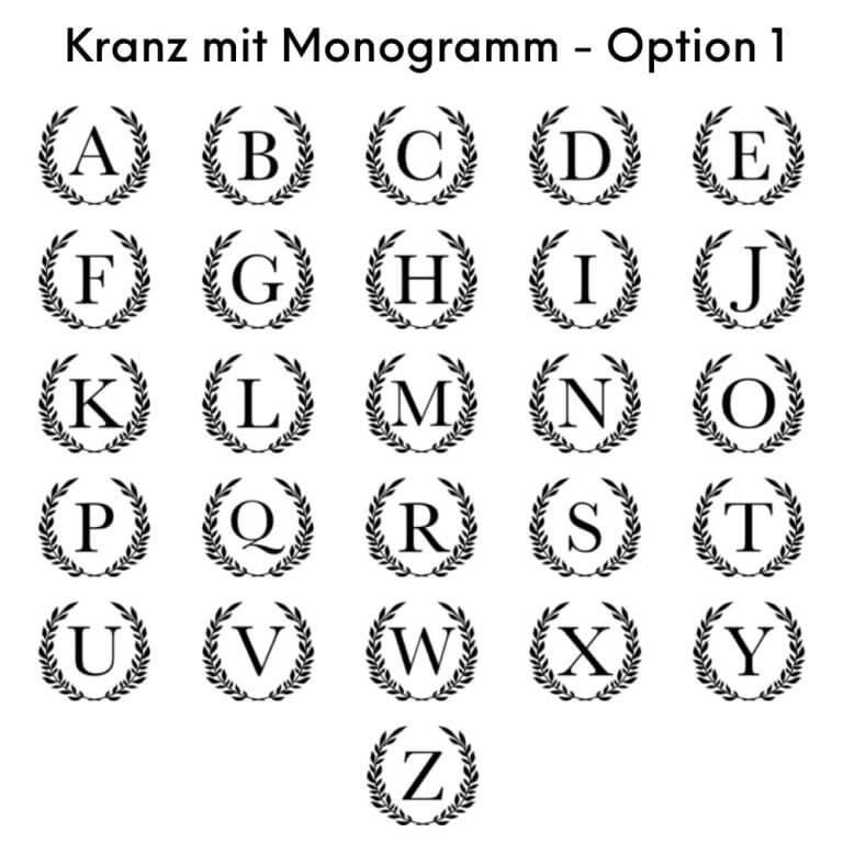 Hosenträger Kranz Monogramm Option 1